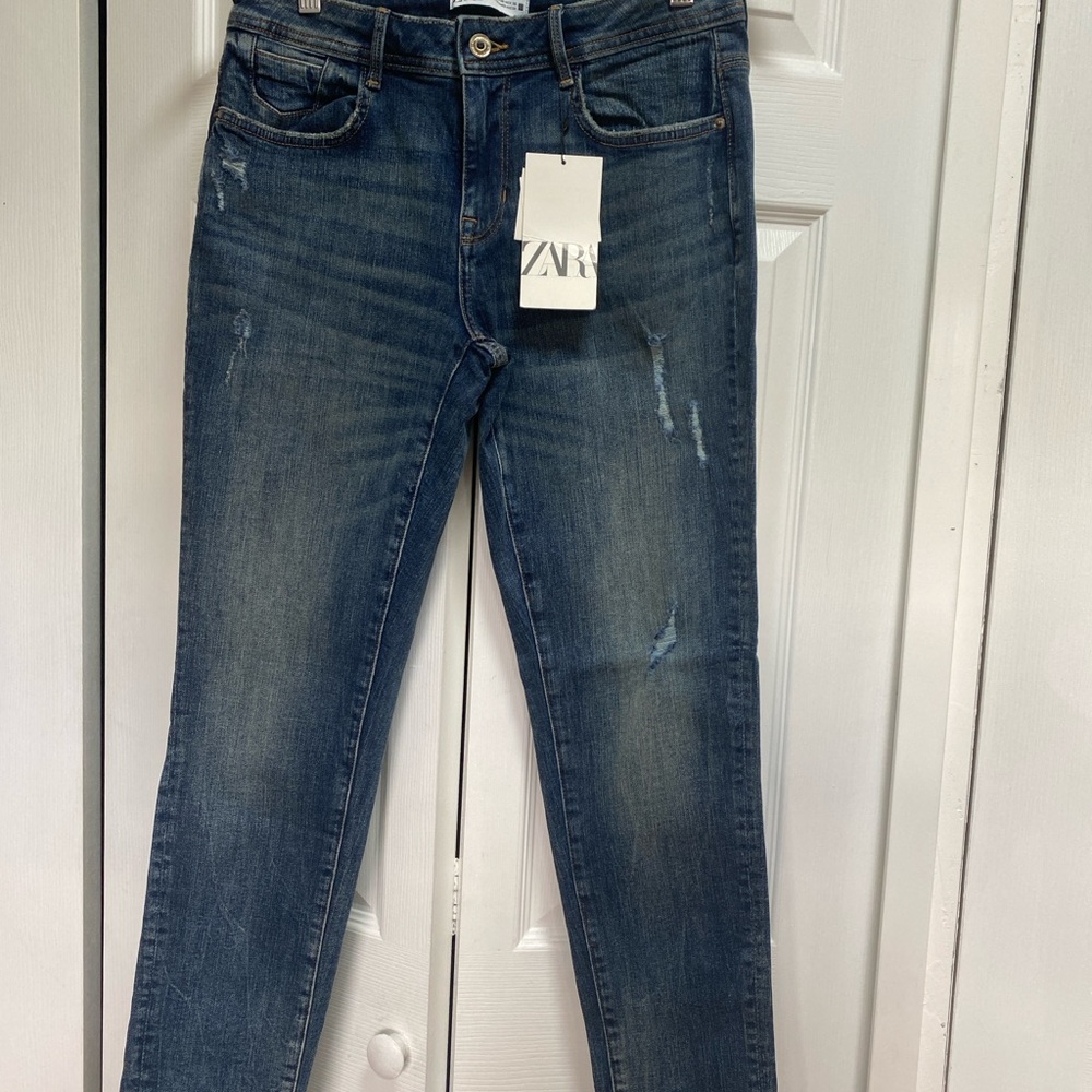 Zara 1975 Mid Rise Women's Dark Blue Skinny Jeans. Size: 8 USA 40 EUR